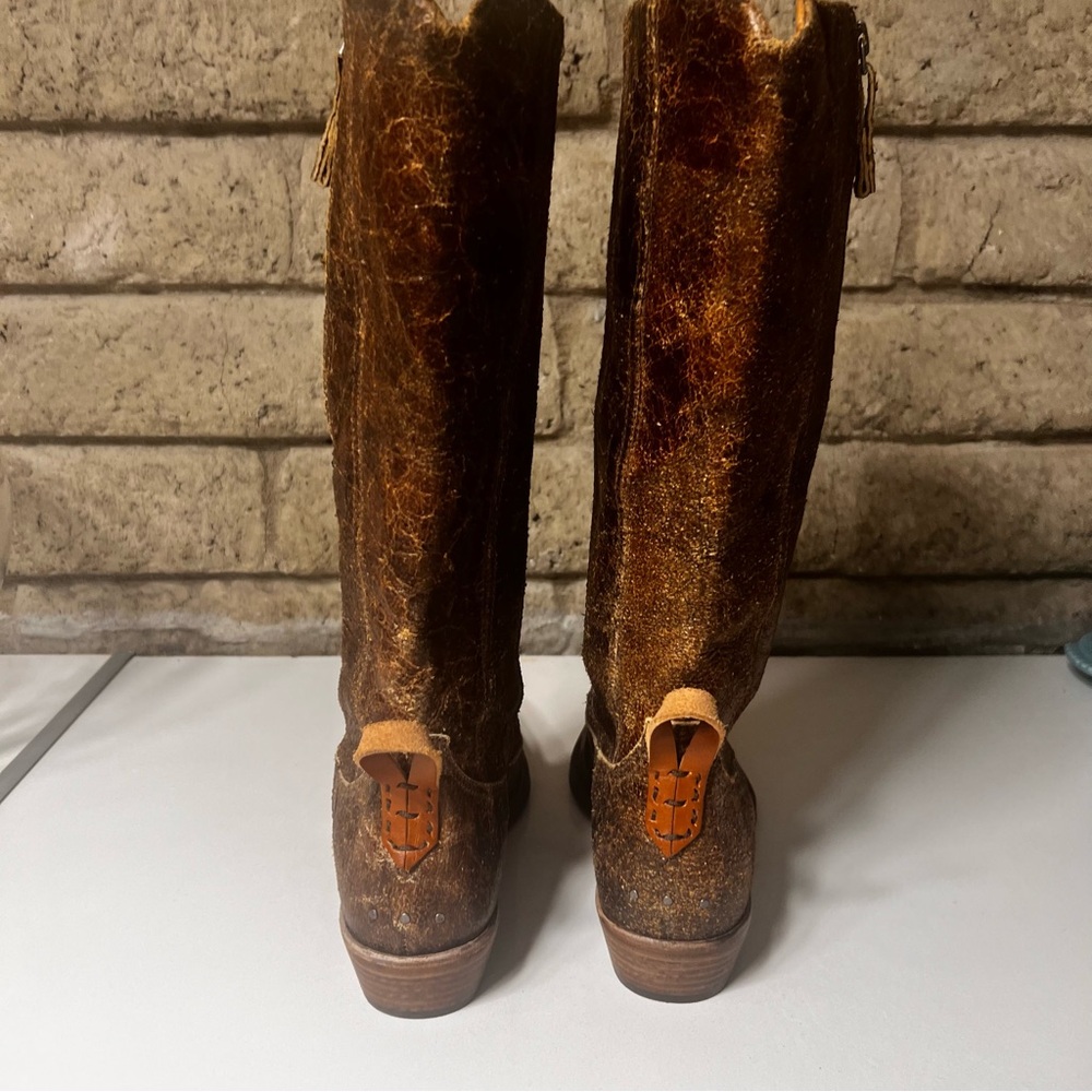 We the Free Allistar Brown Leather Cowboy Boots. - Picture 5 of 9